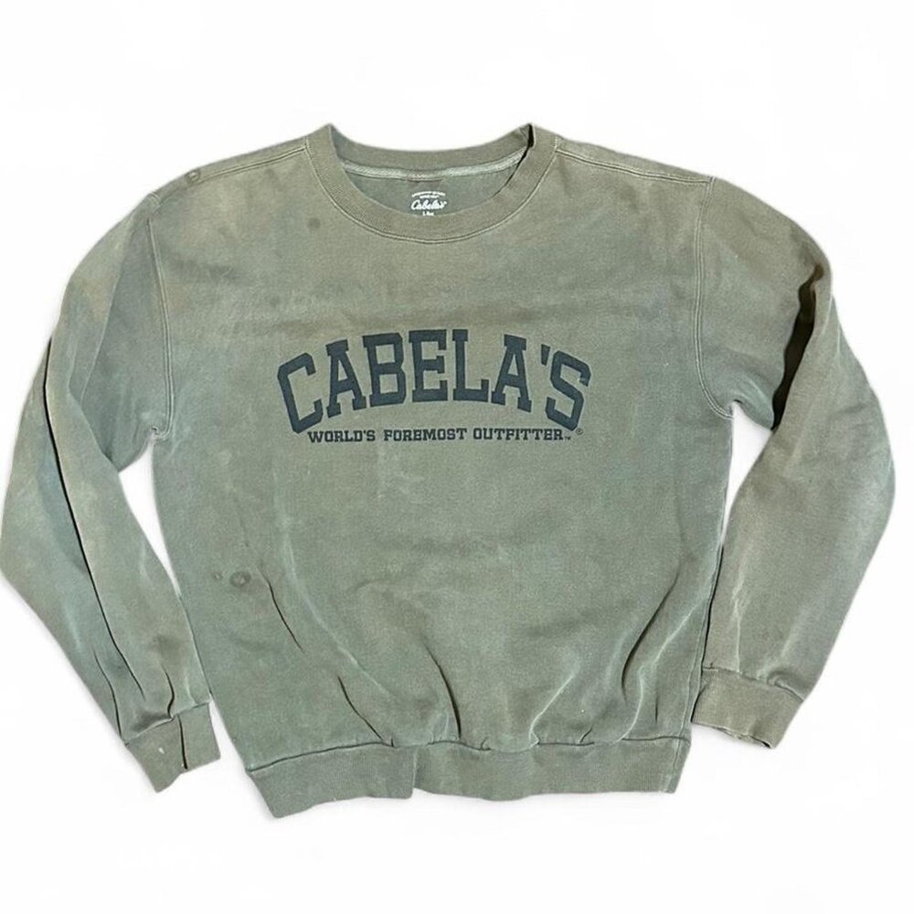 Cabela's Men's Green and Khaki Sweatshirt